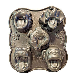 Nordic Ware Hungry Jungle Animals 3D Cake Muffin Bundt Pan Mold 4 Cup Non-Stick